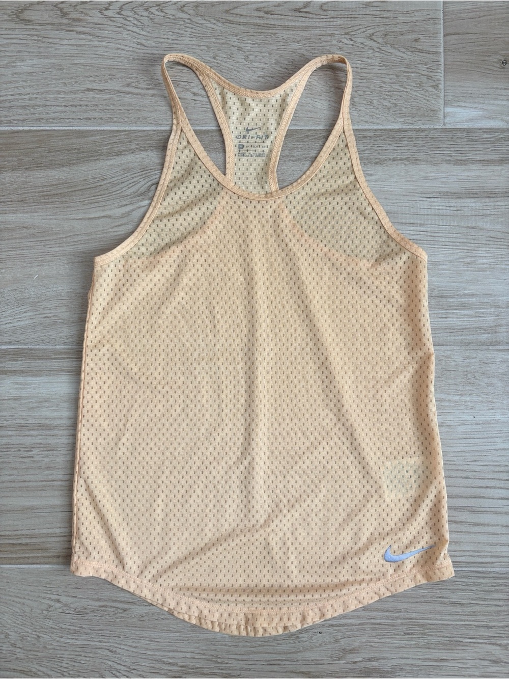 Nike Dri-Fit Mesh Light Orange Racerback Athletic Workout Tank Top Women’s XS